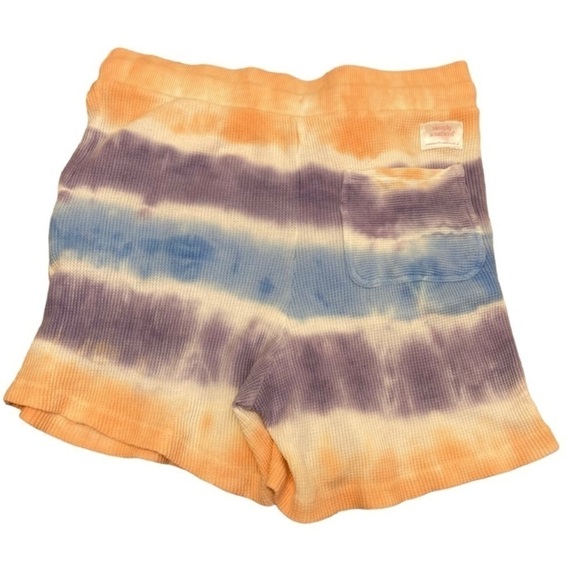 Simply Southern Tie Dye Waffle Knit Lounge Beach Shorts Peach Purple Blue Sz M - Picture 4 of 14